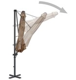 VidaXL Zweefparasol met aluminium paal 300 cm taupe