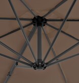 VidaXL Zweefparasol met aluminium paal 300 cm taupe