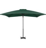 VidaXL Zweefparasol met aluminium paal 250x250 cm groen