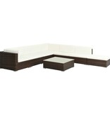 VidaXL 8-delige Loungeset met kussens poly rattan bruin