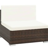 VidaXL 8-delige Loungeset met kussens poly rattan bruin