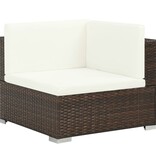 VidaXL 8-delige Loungeset met kussens poly rattan bruin