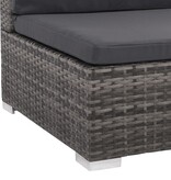 VidaXL 6-delige Loungeset met kussens poly rattan grijs