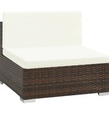 VidaXL 6-delige Loungeset met kussens poly rattan bruin