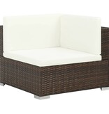 VidaXL 6-delige Loungeset met kussens poly rattan bruin