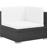 VidaXL 6-delige Loungeset met kussens poly rattan zwart