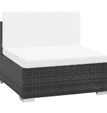 VidaXL 6-delige Loungeset met kussens poly rattan zwart