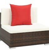 VidaXL 7-delige Loungeset met kussens poly rattan bruin