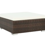 VidaXL 7-delige Loungeset met kussens poly rattan bruin