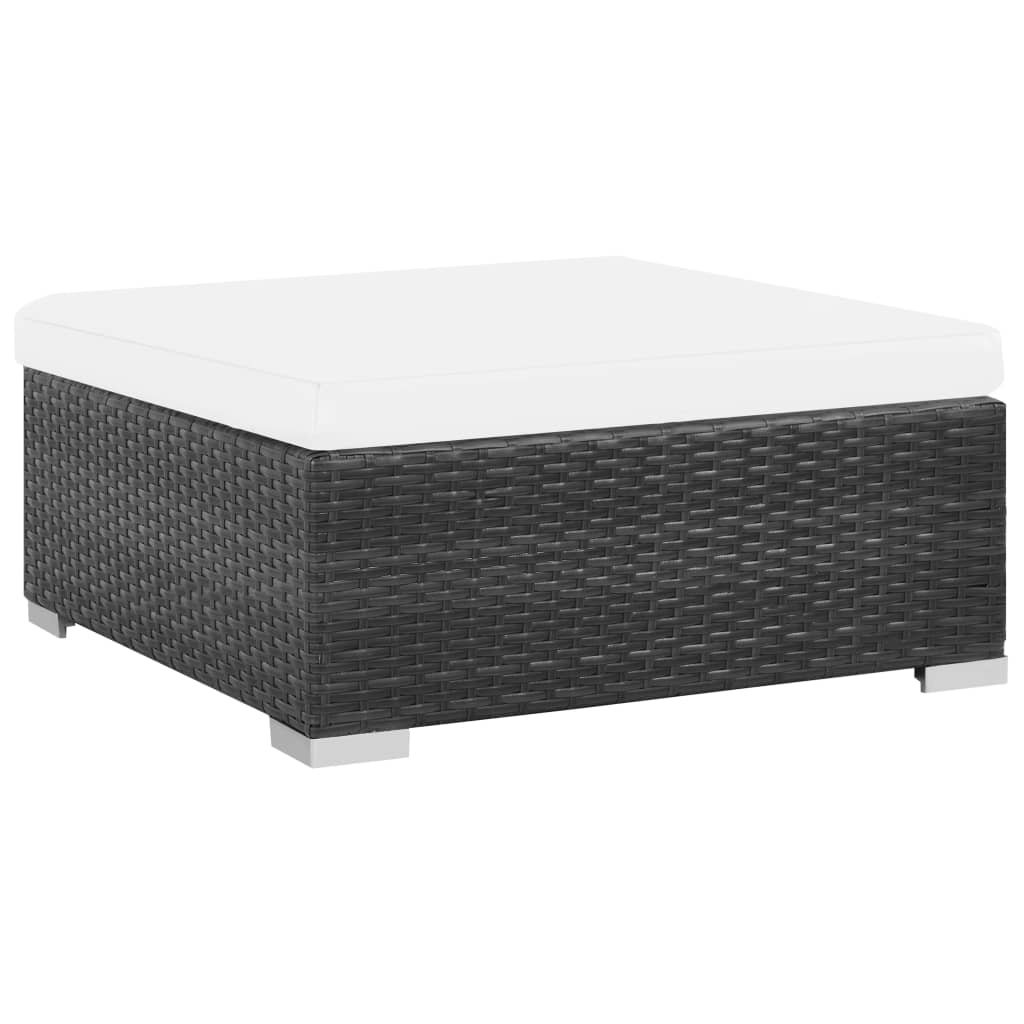 VidaXL 7-delige Loungeset met kussens poly rattan zwart