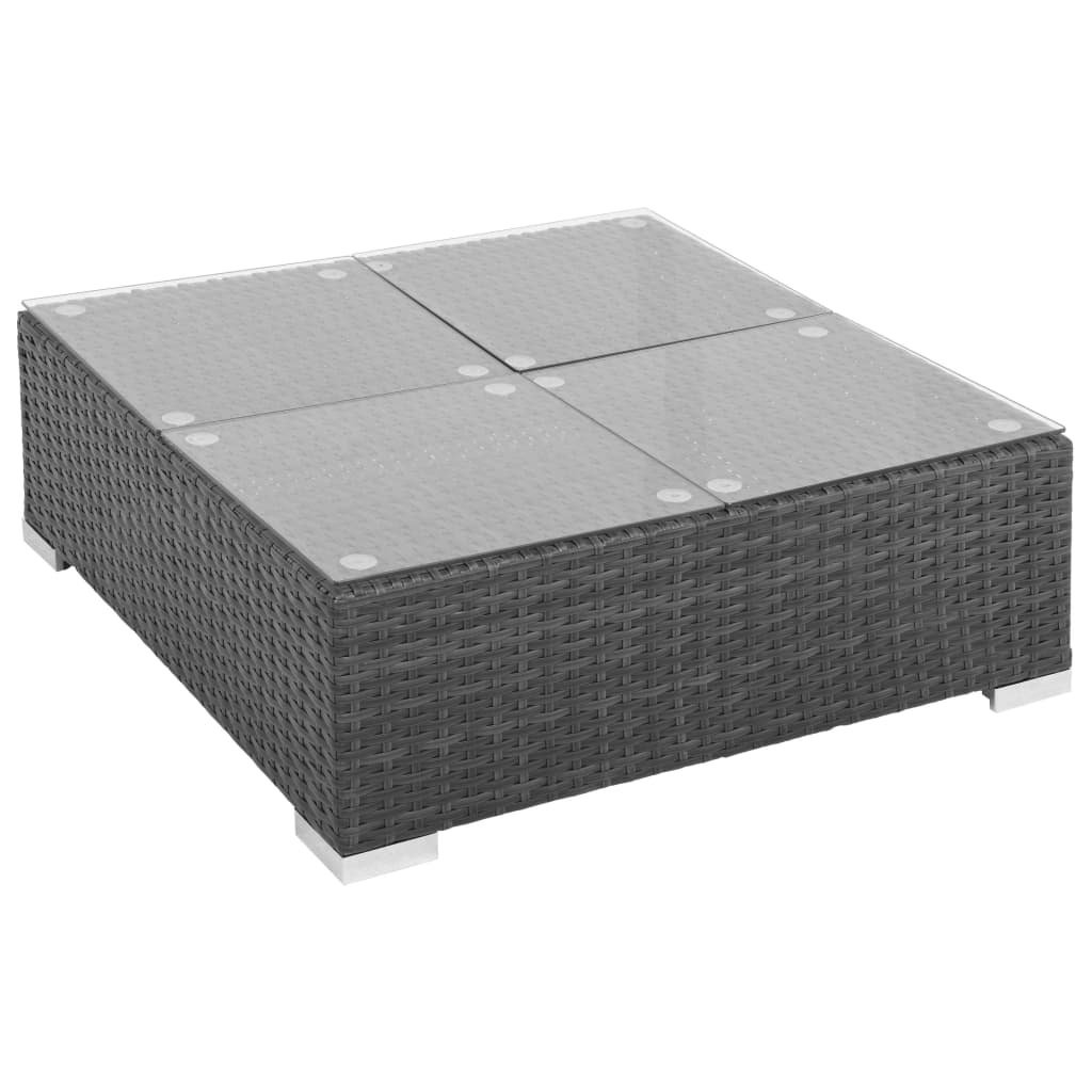 VidaXL 7-delige Loungeset met kussens poly rattan zwart