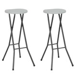 VidaXL Barkrukken inklapbaar 2 st HDPE en staal wit