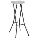 VidaXL Barkrukken inklapbaar 2 st HDPE en staal wit