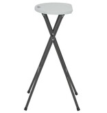 VidaXL Barkrukken inklapbaar 2 st HDPE en staal wit