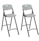 VidaXL Barstoelen inklapbaar 2 st HDPE en staal wit