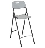 VidaXL Barstoelen inklapbaar 2 st HDPE en staal wit