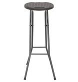 VidaXL Barkrukken inklapbaar 2 st rattan look HDPE en staal bruin