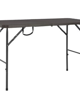 VidaXL Tuintafel inklapbaar rattan look 120x60x74 cm HDPE bruin