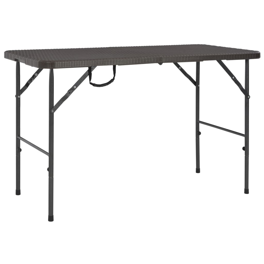 VidaXL Tuintafel inklapbaar rattan look 120x60x74 cm HDPE bruin