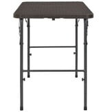 VidaXL Tuintafel inklapbaar rattan look 120x60x74 cm HDPE bruin