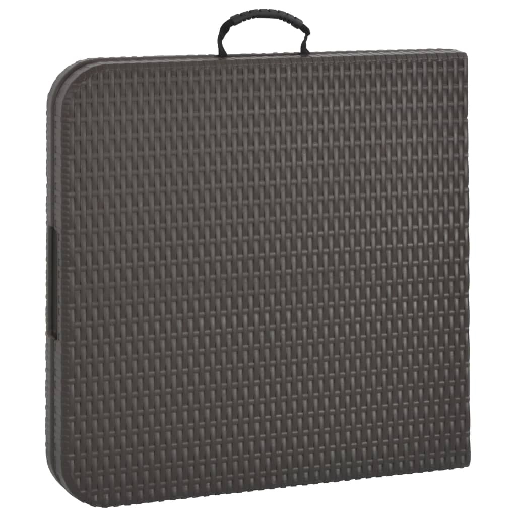 VidaXL Tuintafel inklapbaar rattan look 120x60x74 cm HDPE bruin