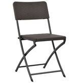 VidaXL Tuinstoelen inklapbaar 4 st HDPE en staal bruin