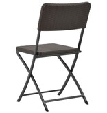 VidaXL Tuinstoelen inklapbaar 4 st HDPE en staal bruin