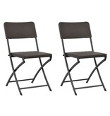 VidaXL Tuinstoelen inklapbaar 2 st HDPE en staal bruin