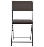 VidaXL Tuinstoelen inklapbaar 2 st HDPE en staal bruin