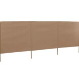 VidaXL Windscherm 3-panelen 400x120 cm stof taupe