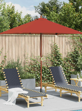VidaXL Parasol met houten paal 150x200 cm terracottakleurig