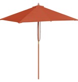 VidaXL Parasol met houten paal 150x200 cm terracottakleurig