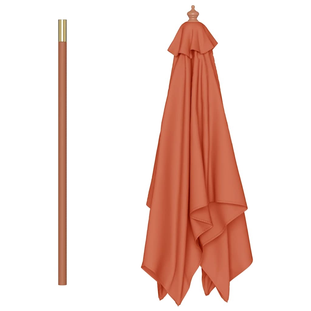 VidaXL Parasol met houten paal 150x200 cm terracottakleurig