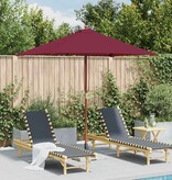 VidaXL Parasol met houten paal 150x200 cm bordeauxrood