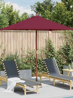 VidaXL Parasol met houten paal 150x200 cm bordeauxrood