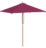 VidaXL Parasol met houten paal 150x200 cm bordeauxrood