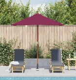 VidaXL Parasol met houten paal 150x200 cm bordeauxrood