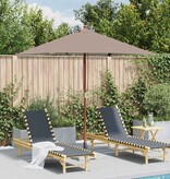 VidaXL Parasol met houten paal 150x200 cm taupe