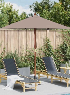 VidaXL Parasol met houten paal 150x200 cm taupe