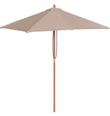 VidaXL Parasol met houten paal 150x200 cm taupe