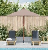 VidaXL Parasol met houten paal 150x200 cm taupe