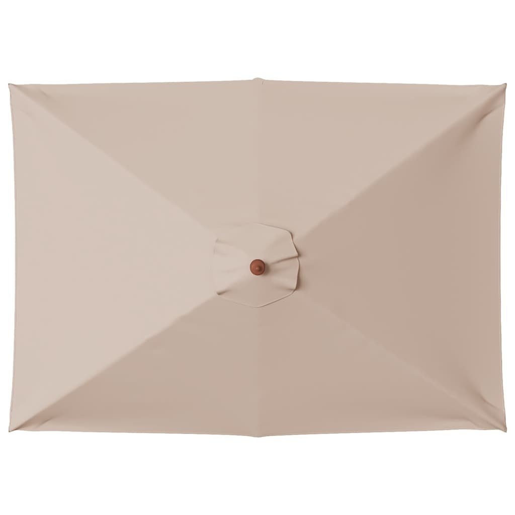 VidaXL Parasol met houten paal 150x200 cm taupe