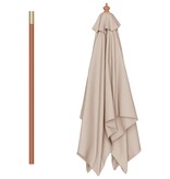 VidaXL Parasol met houten paal 150x200 cm taupe