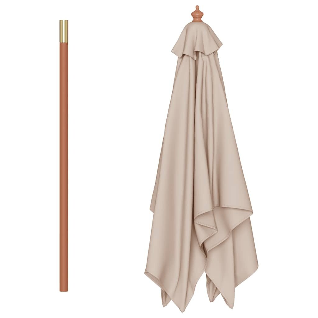 VidaXL Parasol met houten paal 150x200 cm taupe