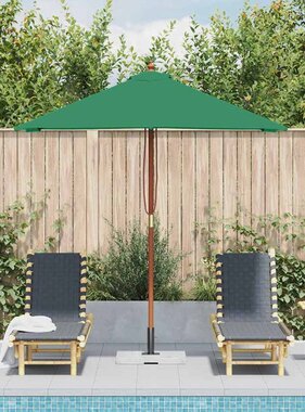 VidaXL Parasol met houten paal 150x200 cm groen