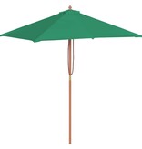 VidaXL Parasol met houten paal 150x200 cm groen