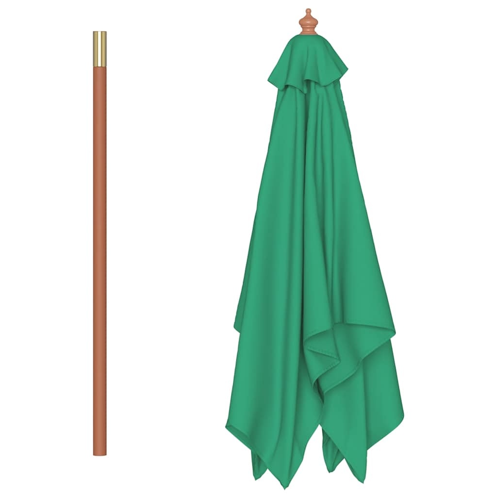 VidaXL Parasol met houten paal 150x200 cm groen
