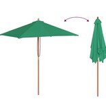 VidaXL Parasol met houten paal 150x200 cm groen