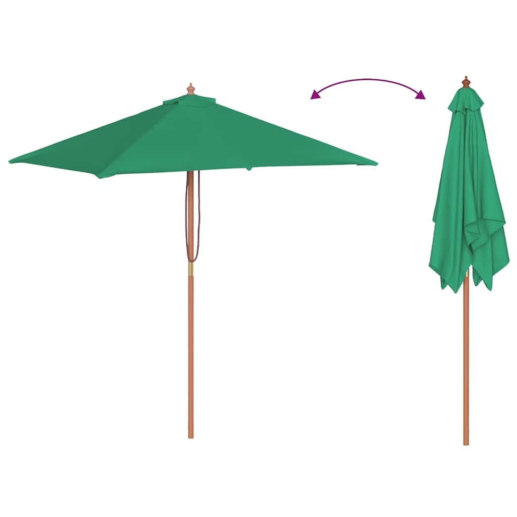 VidaXL Parasol met houten paal 150x200 cm groen