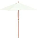 VidaXL Parasol met houten paal 150x200 cm zandkleurig